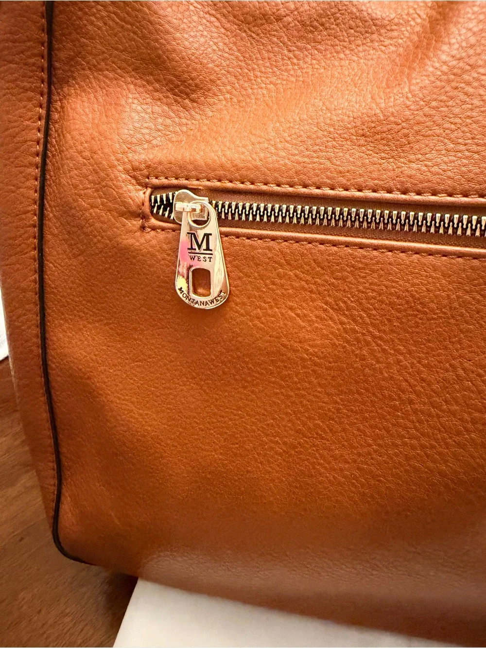 Montana West NWT Cognac 2-Tone Hobo Shoulder Bag & Crossbody w/Concealed Carry